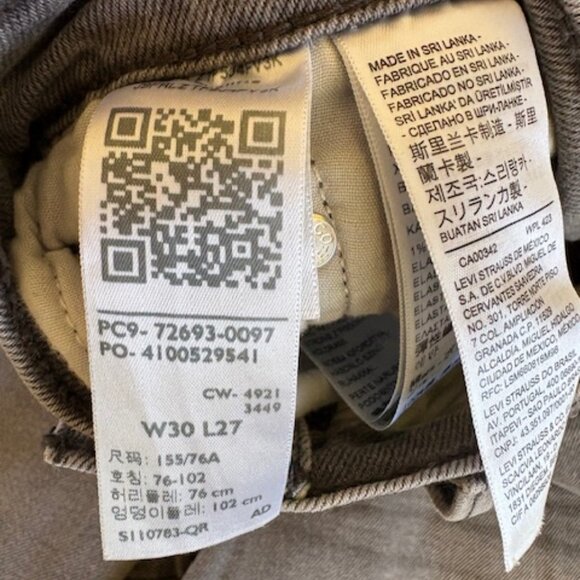 Levi’s Grey Ribcage Straight Ankle Size 30W x 27L - Picture 3 of 3